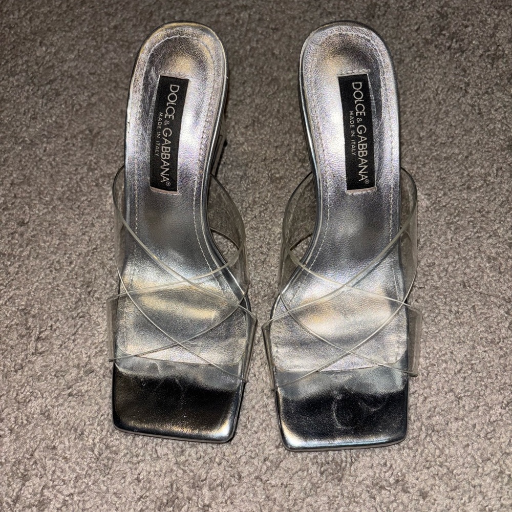 Dolce & Gabbana Metallic Silver Heels